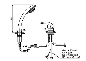 Смеситель на борт ванны RAV-Slezak DUNAJ D475.5YZ золото купить в интернет-магазине сантехники Sanbest