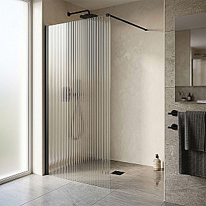 Душевое ограждение Loranto Walk-In 130 CS-Z02GG-130 стекло рифленое/профиль серый матовый купить в интернет-магазине Sanbest