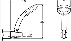 Душевая гарнитура Jacob Delafon CITRUS E12904-CP купить в интернет-магазине сантехники Sanbest