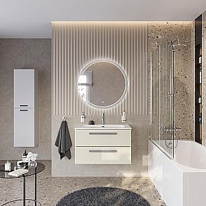 Тумба с раковиной Cezares ECO-CER-N 80 ECO-CER-N-800-2C-SO-AS-P альпака брашированная для ванной в интернет-магазине Sanbest