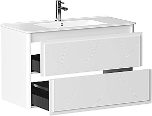 Тумба с раковиной и столешницей Allen Brau Paris 100 1.360002.WM белая матовая для ванной в интернет-магазине Sanbest