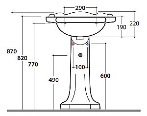 Раковина на пьедестале Globo Paestum 62 белая купить в интернет-магазине Sanbest