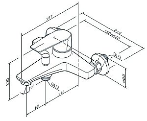 Смеситель для ванны AM.PM Gem F90A10000 купить в интернет-магазине сантехники Sanbest