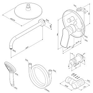 Душевая система AM.PM X-JOY FB85A1RH02 черная купить в интернет-магазине сантехники Sanbest