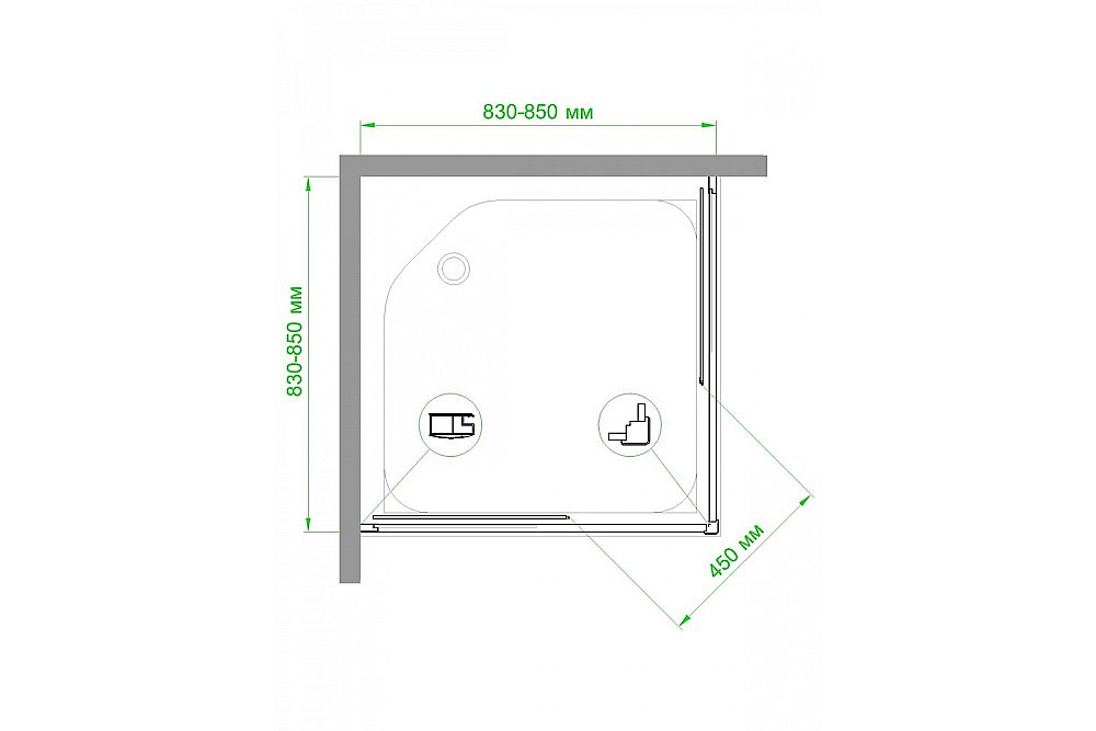 Душевой уголок Royal Bath RB85HPD-T-BL 85х85 прозрачный купить в интернет-магазине Sanbest