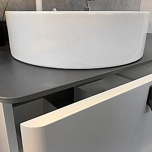 Тумба с раковиной Comforty Сорренто 90 00-00013520 светло-серая для ванной в интернет-магазине Sanbest