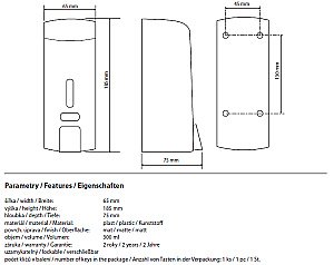 Диспенсер Bemeta Hotel 121209145 серый купить в интернет-магазине сантехники Sanbest