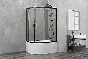Душевой уголок Royal Bath RB 8120BK-T-BL 120х80 прозрачный купить в интернет-магазине Sanbest