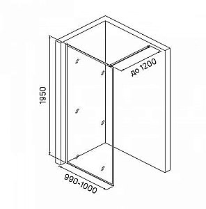 Душевое ограждение Iddis Slide Walk-in SLI8WS0i23 1000 белое купить в интернет-магазине Sanbest