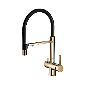 Смеситель для кухни Good Door KITCHEN-B СМ00054 брашированное золото купить в интернет-магазине сантехники Sanbest