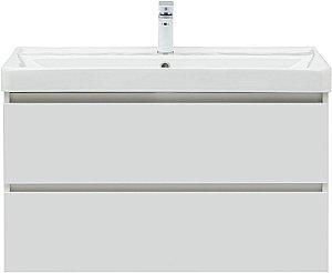 Тумба с раковиной Aquanet Вега 90 белый глянец для ванной в интернет-магазине Sanbest