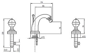 Смеситель для биде Migliore Cristalia ML.CRS-3725 бронза купить в интернет-магазине сантехники Sanbest
