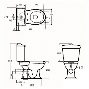 Унитаз Migliore Impero 20799 белый с кнопкой хром купить в интернет-магазине Sanbest