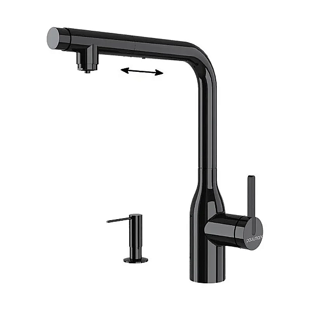 Смеситель для кухни Paulmark Viper Vi213105-GB+D004-GB черный купить в интернет-магазине сантехники Sanbest