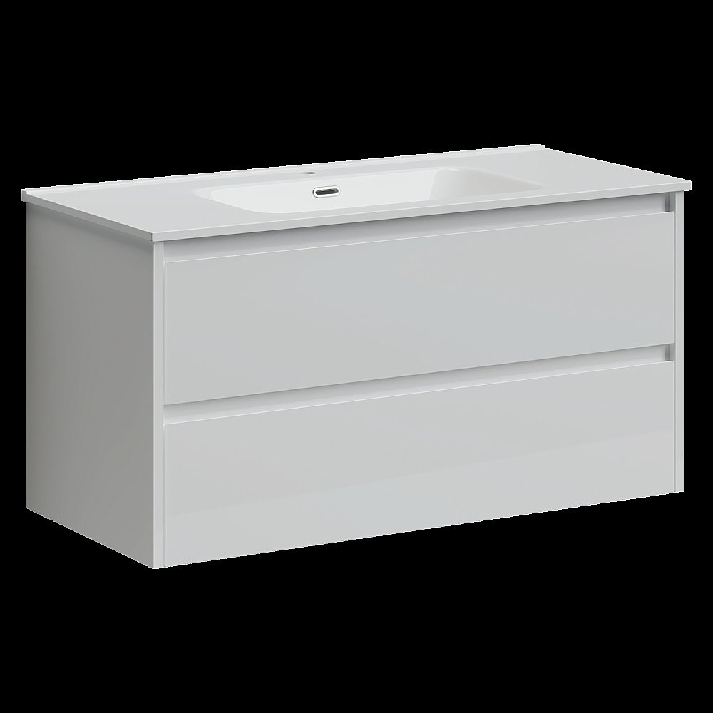 Тумба с раковиной Sancos Libra LB100W белый глянец для ванной в интернет-магазине Sanbest