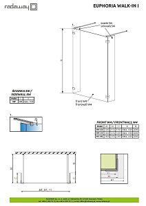 Душевое ограждение Radaway Euphoria Walk-in I 130 купить в интернет-магазине Sanbest