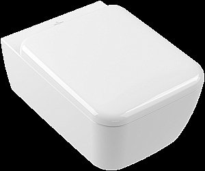 Унитаз подвесной Villeroy&Boch Skyla 4682CL01 альпийский белый, с крышкой микролифт, безободковый, слив-торнадо купить в интернет-магазине Sanbest