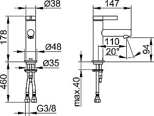 Смеситель для раковины KEUCO IXMO PURE 59502011100 хром купить в интернет-магазине сантехники Sanbest