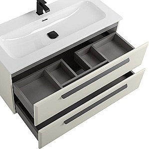 Тумба с раковиной Cezares ECO-CER-N 100 ECO-CER-N-1000-2C-SO-AS-P альпака брашированная для ванной в интернет-магазине Sanbest