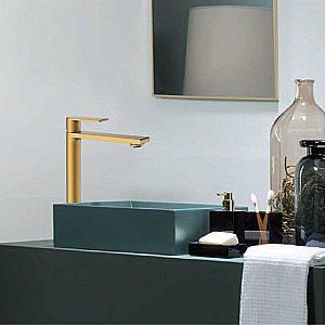 Смеситель для раковины Vincea Vogue VBF-1V2BG брашированное золото купить в интернет-магазине сантехники Sanbest