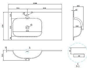 Раковина Vincea Elise VCB-4EL100MW белый матовый купить в интернет-магазине Sanbest
