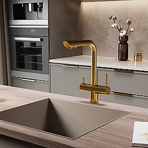 Смеситель для кухни WasserKRAFT A8387 матовое золото купить в интернет-магазине сантехники Sanbest