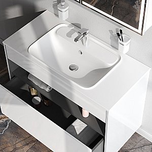 Тумба с раковиной AM.PM Func 100 белая для ванной в интернет-магазине Sanbest