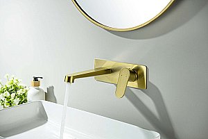 Смеситель для раковины Aquatek Оберон AQ1213BG золото шлифованное купить в интернет-магазине сантехники Sanbest