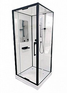 Душевая кабина Esbano EST-RASPA-128 120х80 стекло прозрачное/профиль черный купить в интернет-магазине Sanbest