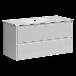 Тумба с раковиной Sancos Libra LB100W белый глянец для ванной в интернет-магазине Sanbest