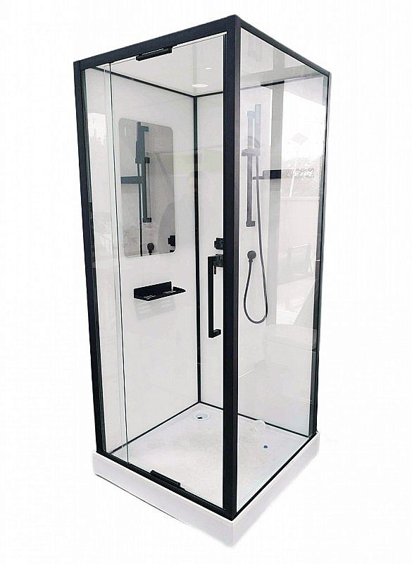 Душевая кабина Esbano EST-RASPA-128 120х80 стекло прозрачное/профиль черный купить в интернет-магазине Sanbest