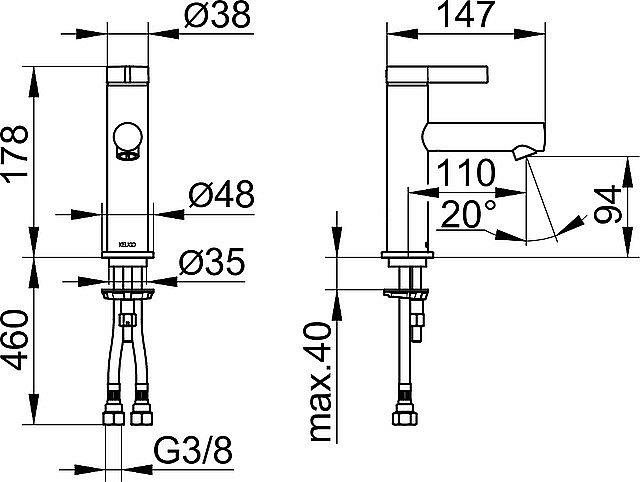 Смеситель для раковины KEUCO IXMO PURE 59502011100 хром купить в интернет-магазине сантехники Sanbest