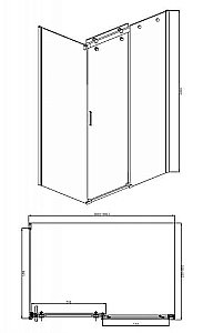 Душевой уголок Bravat WAVE BS120.3102S 80х120 стекло прозрачное/профиль хром купить в интернет-магазине Sanbest