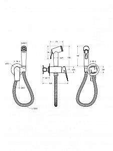 Гигиенический душ со смесителем Cezares LINER-DIF-GM оружейная сталь купить в интернет-магазине сантехники Sanbest