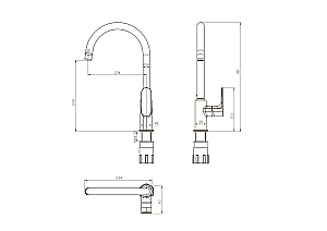 Смеситель для кухни Aquatek Альфа AQ1982MB черный матовый купить в интернет-магазине сантехники Sanbest