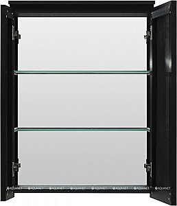 Зеркальный шкаф De Aqua Алюминиум 261757 60 черный купить в интернет-магазине сантехники Sanbest