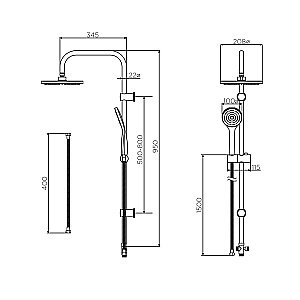 Душевая система Dorff Comfort D0708000BL черная матовая купить в интернет-магазине сантехники Sanbest