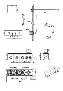 Душевая система Boheme Fusion 130-MG золото матовое купить в интернет-магазине сантехники Sanbest