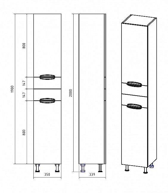 Пенал Misty Жасмин 35 с б/к белая эмаль для ванной в интернет-магазине сантехники Sanbest