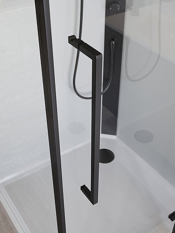 Душевая кабина BelBagno UNO-CAB-A-1-NERO 90x90 стекло прозрачное/профиль черный матовый купить в интернет-магазине Sanbest