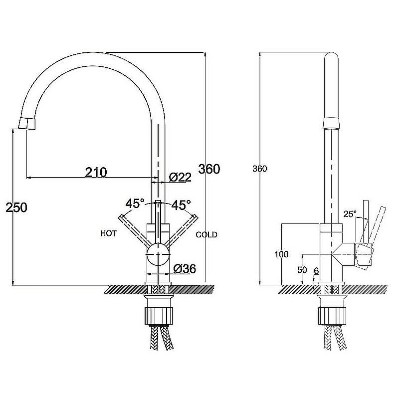 Смеситель для кухни Kaiser Merkur 26344 купить в интернет-магазине сантехники Sanbest