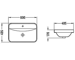 Раковина накладная CeramaLux N 60 78699 белая купить в интернет-магазине Sanbest