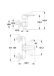 Смеситель для душа Cersanit VERO 63062 купить в интернет-магазине сантехники Sanbest