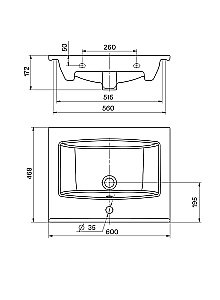Тумба с раковиной Акватон Сохо 60 слэйт/галька серая для ванной в интернет-магазине Sanbest
