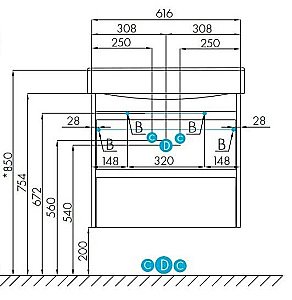 Тумба с раковиной Акватон Нортон 65 белая для ванной в интернет-магазине Sanbest