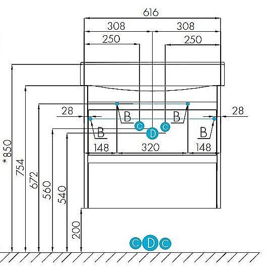 Тумба с раковиной Акватон Нортон 65 белая для ванной в интернет-магазине Sanbest