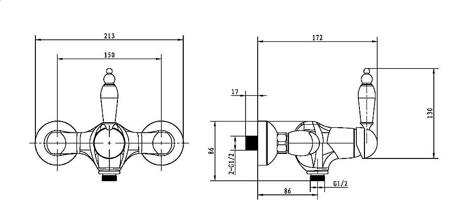 Смеситель для душа Boheme Brilliante Ripresa 344 купить в интернет-магазине сантехники Sanbest