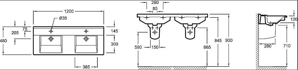 Раковина Jacob Delafon STRUKTURA 120 EXF112-00 белая купить в интернет-магазине Sanbest