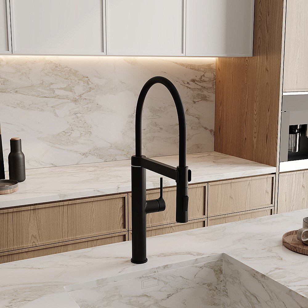 Смеситель для кухни WasserKraft A8867 сенсорный, черный Soft-touch купить в интернет-магазине сантехники Sanbest