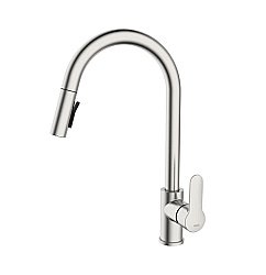 Смеситель для кухни Iddis Сuba CUBSTP0i05 сталь купить в интернет-магазине сантехники Sanbest